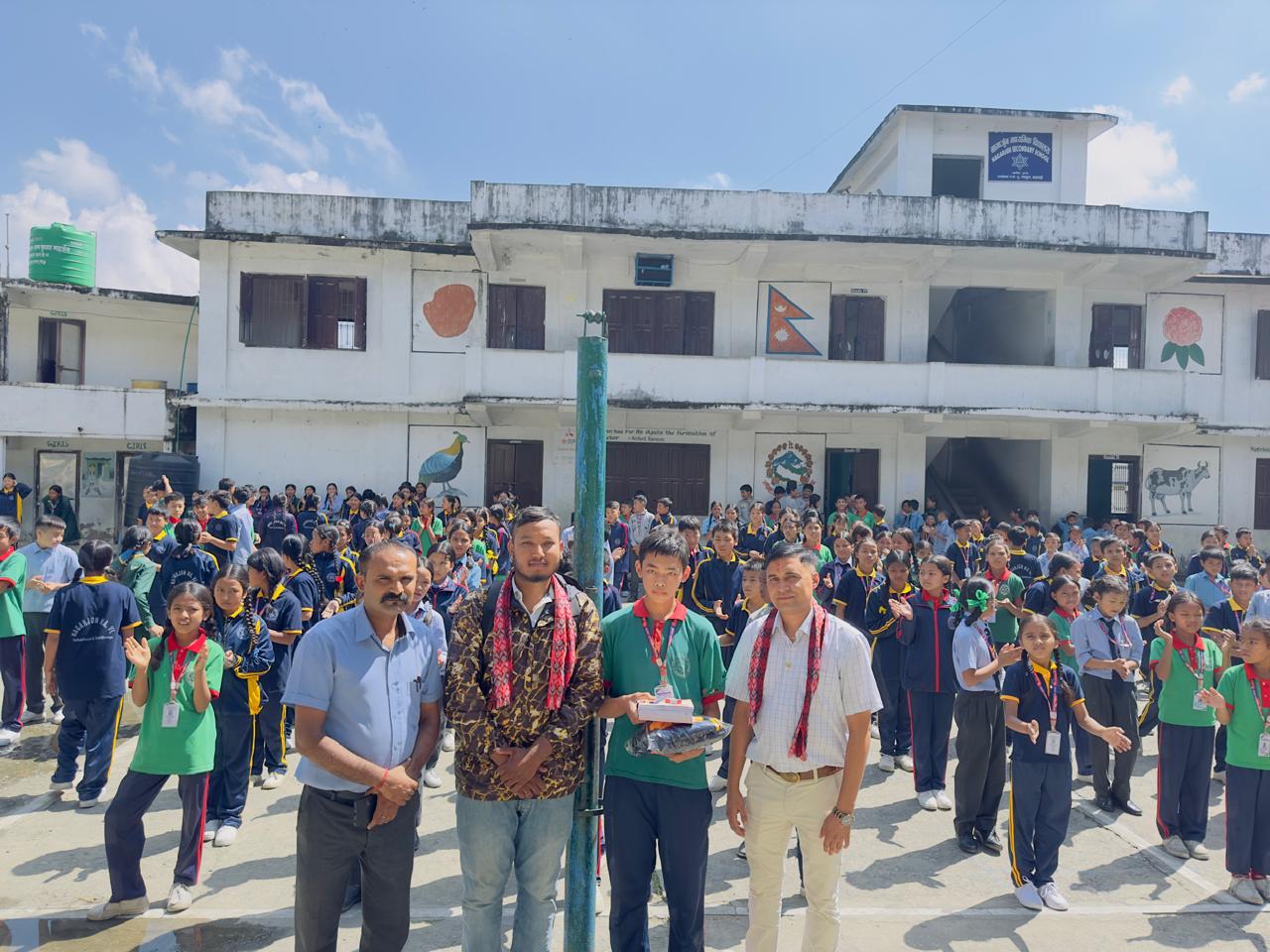distribution of school uniform and warm clothes