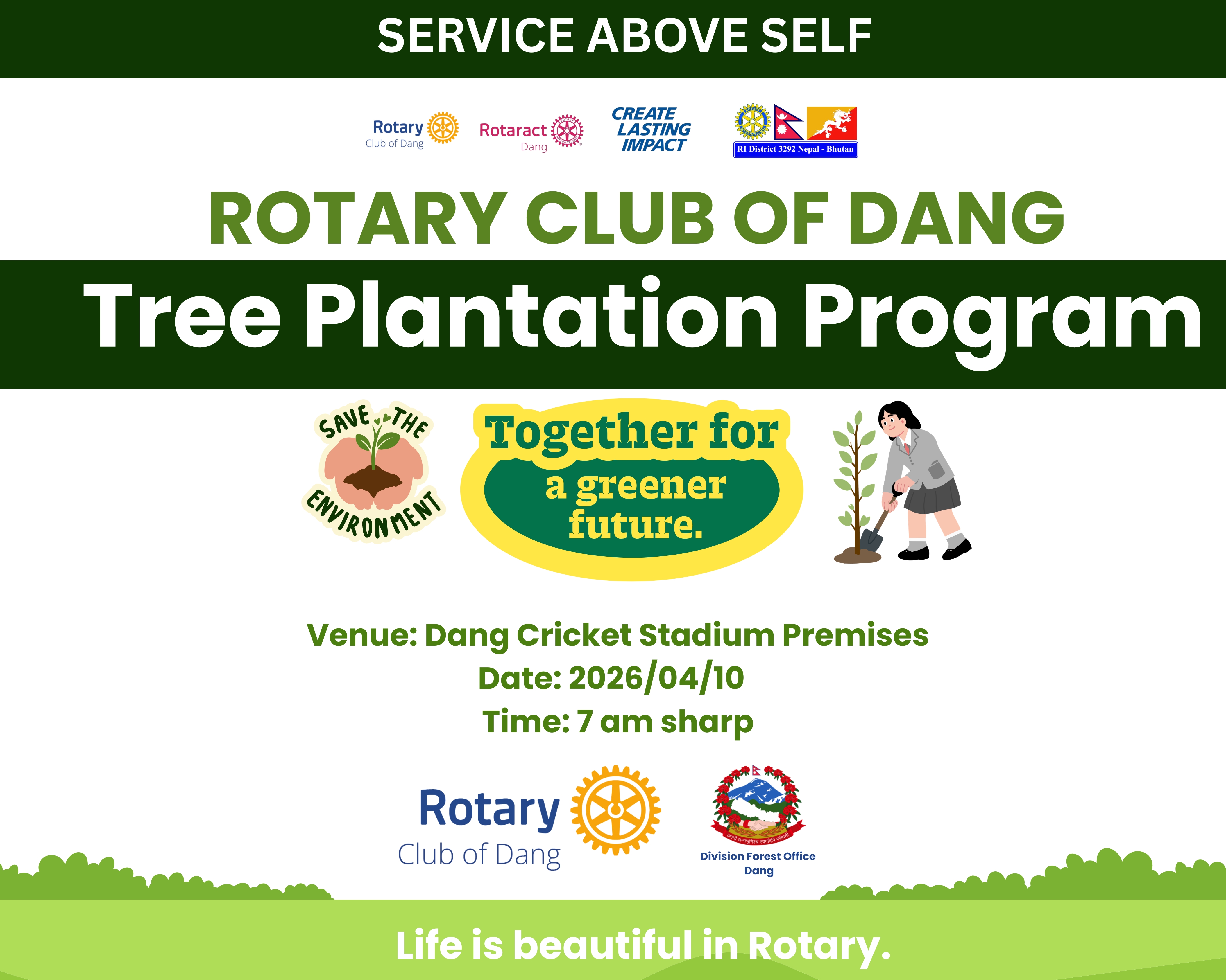 Tree Plantation Program at Dang Cricket Stadium Premises