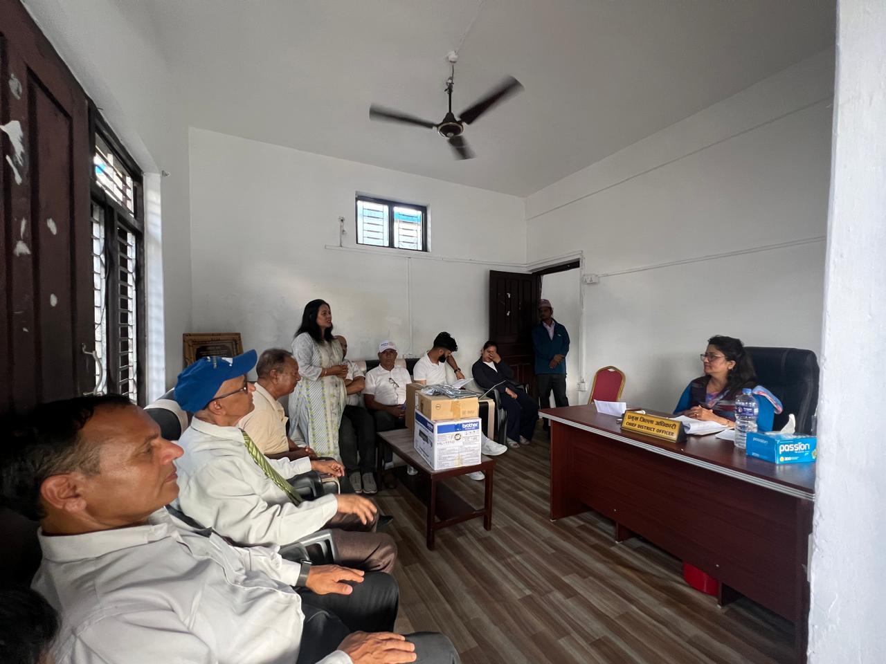 COMPUTER AND PRINTER HANDOVER TO DISTRICT ADMINISTRATION OFFICE ,KASKI