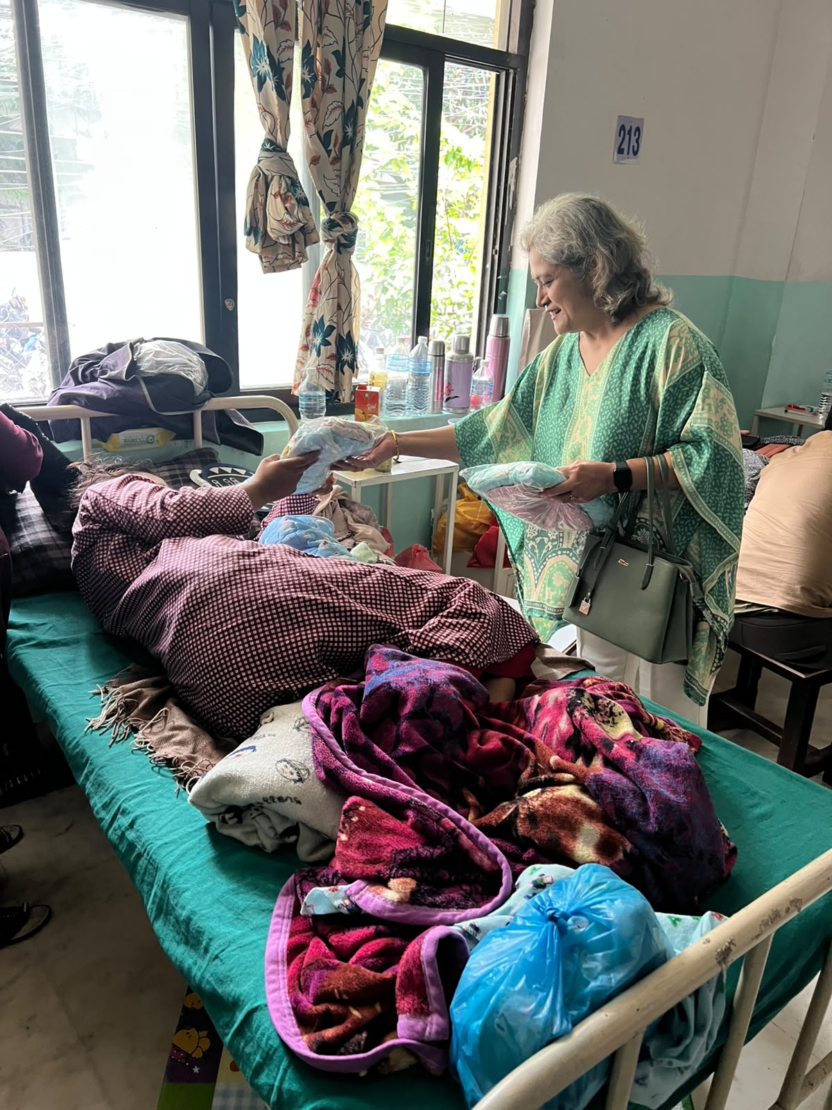 Warm cloth support to Newborn child at Prashutigriha, Paropakar Maternity and Women's Hospital